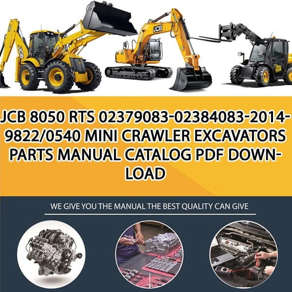 JCB 8050 RTS 02379083-02384083-2014- 9822_0540 Mini Crawler Excavators Parts manual catalog PDF Download