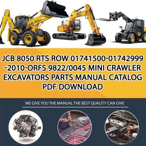 JCB 8050 RTS ROW 01741500-01742999 -2010-ORFS 9822_0045 Mini Crawler Excavators Parts manual catalog PDF Download