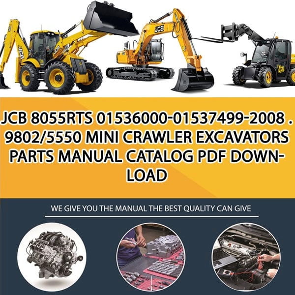 JCB 8055RTS 01536000-01537499-2008 . 9802_5550 Mini Crawler Excavators Parts manual catalog PDF Download