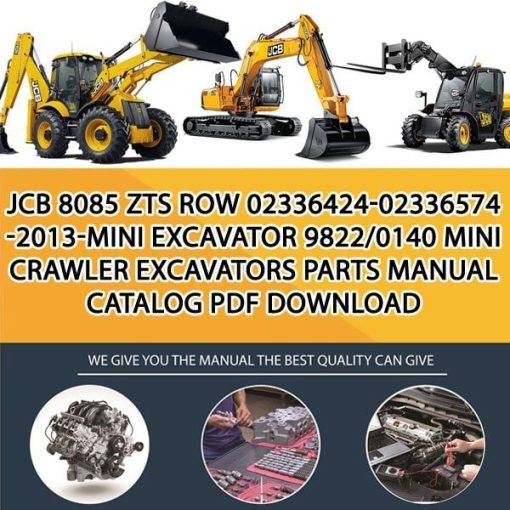 JCB 8085 ZTS ROW 02336424-02336574 -2013-Mini Excavator 9822_0140 Mini Crawler Excavators Parts manual catalog PDF Download