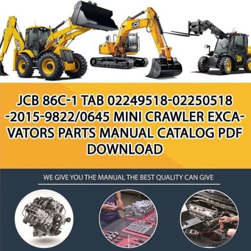 JCB 86C-1 TAB 02249518-02250518 -2015-9822_0645 Mini Crawler Excavators Parts manual catalog PDF Download