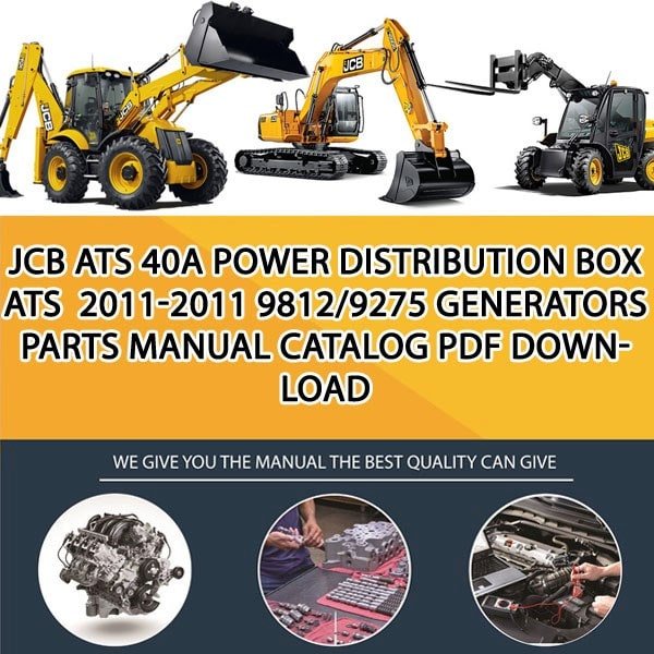JCB ATS 40A POWER DISTRIBUTION BOX ATS 2011-2011 9812_9275 Generators Parts manual catalog PDF Download