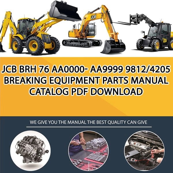 JCB BRH 76 AA0000- AA9999 9812_4205 Breaking Equipment Parts manual catalog PDF Download