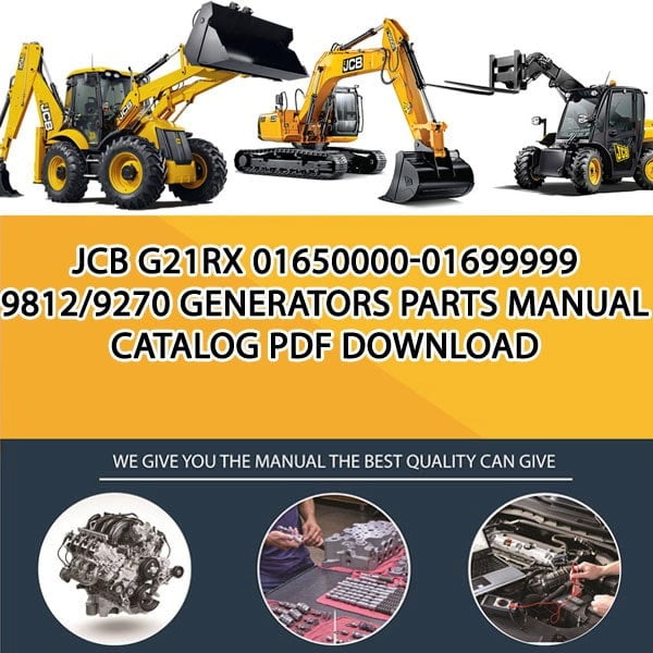 JCB G21RX 01650000-01699999 9812_9270 Generators Parts manual catalog PDF Download