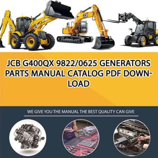 JCB G400QX 9822_0625 Generators Parts manual catalog PDF Download