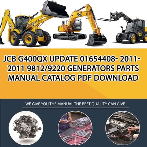 JCB G400QX update 01654408- 2011-2011 9812_9220 Generators Parts manual catalog PDF Download