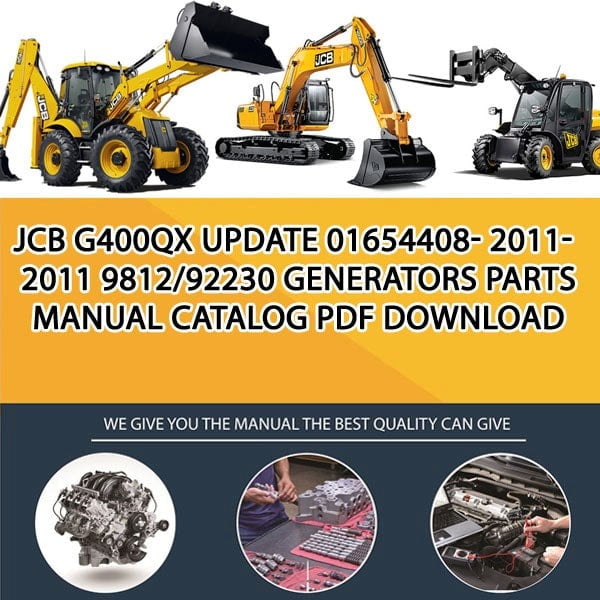 JCB G400QX update 01654408- 2011-2011 9812_92230 Generators Parts manual catalog PDF Download