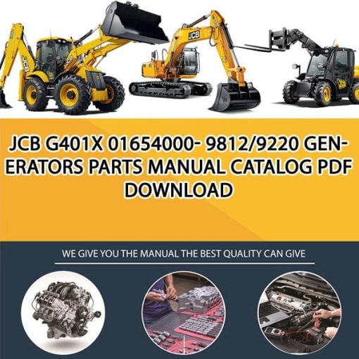 JCB G401X 01654000- 9812_9220 Generators Parts manual catalog PDF Download