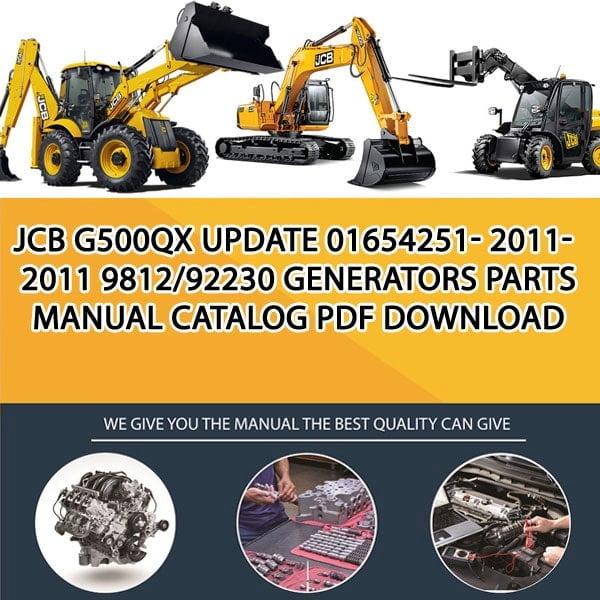JCB G500QX update 01654251- 2011-2011 9812_92230 Generators Parts manual catalog PDF Download