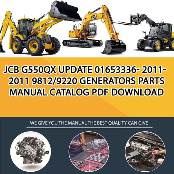 JCB G550QX update 01653336- 2011-2011 9812_9220 Generators Parts manual catalog PDF Download