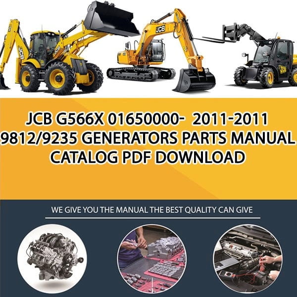 JCB G566X 01650000- 2011-2011 9812_9235 Generators Parts manual catalog PDF Download