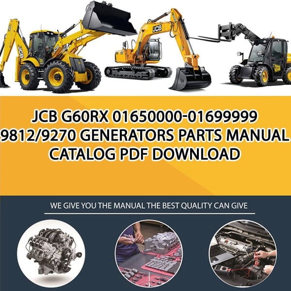 JCB G60RX 01650000-01699999 9812_9270 Generators Parts manual catalog PDF Download