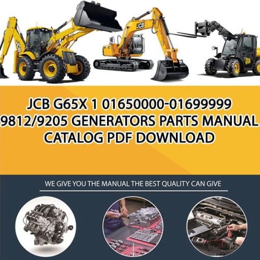 JCB G65X 1 01650000-01699999 9812_9205 Generators Parts manual catalog PDF Download
