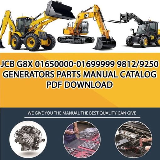 JCB G8X 01650000-01699999 9812_9250 Generators Parts manual catalog PDF Download