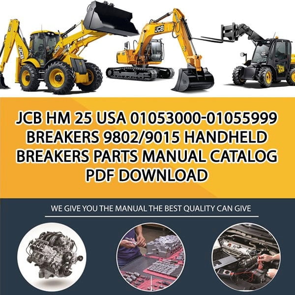 JCB HM 25 USA 01053000-01055999 BREAKERS 9802_9015 Handheld Breakers Parts manual catalog PDF Download