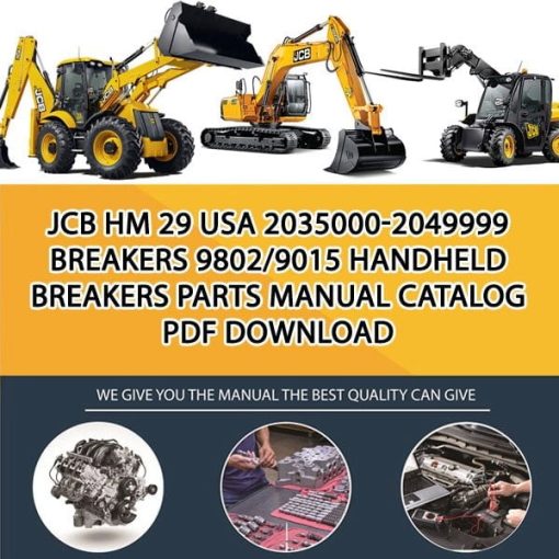 JCB HM 29 USA 2035000-2049999 BREAKERS 9802_9015 Handheld Breakers Parts manual catalog PDF Download
