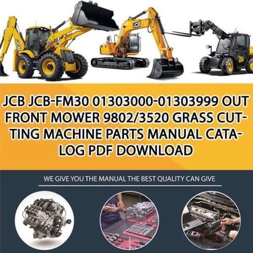 JCB JCB-FM30 01303000-01303999 Out Front Mower 9802_3520 Grass Cutting Machine Parts manual catalog PDF Download