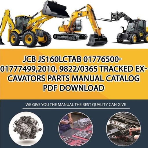 JCB JS160LCTAB 01776500-01777499,2010, 9822_0365 Tracked Excavators Parts manual catalog PDF Download