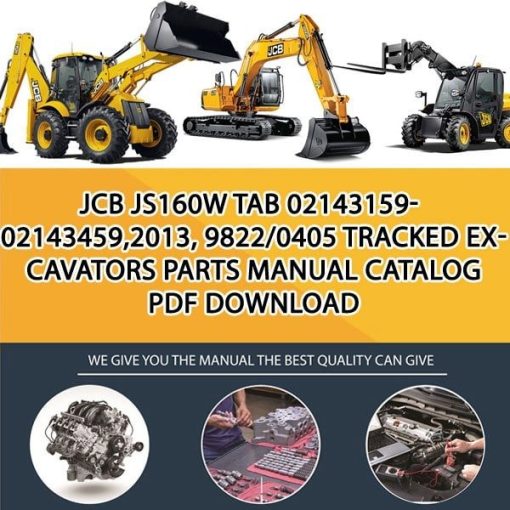 JCB JS160W TAB 02143159-02143459,2013, 9822_0405 Tracked Excavators Parts manual catalog PDF Download
