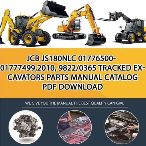 JCB JS180NLC 01776500-01777499,2010, 9822_0365 Tracked Excavators Parts manual catalog PDF Download