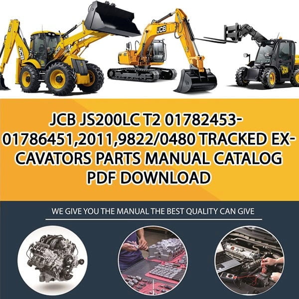 JCB JS200LC T2 01782453-01786451,2011,9822_0480 Tracked Excavators Parts manual catalog PDF Download
