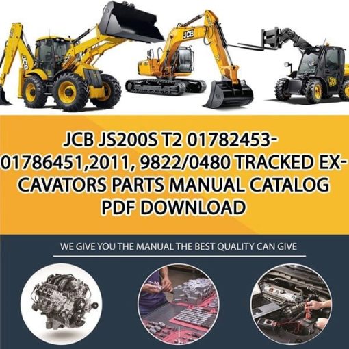 JCB JS200S T2 01782453-01786451,2011, 9822_0480 Tracked Excavators Parts manual catalog PDF Download