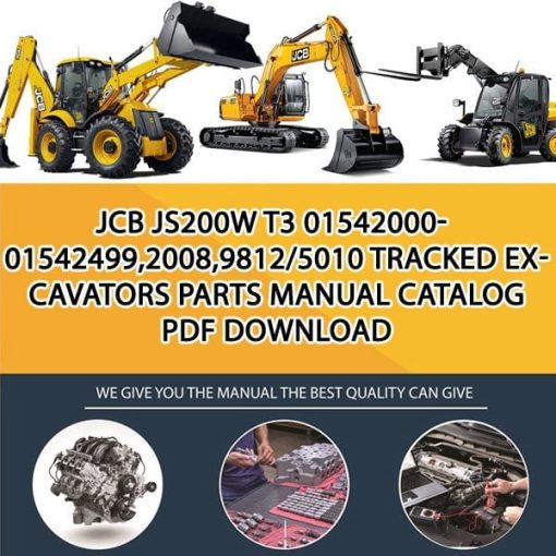 JCB JS200W T3 01542000-01542499,2008,9812_5010 Tracked Excavators Parts manual catalog PDF Download