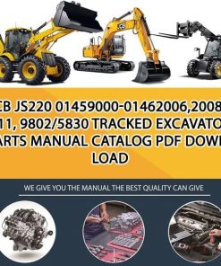 JCB JS220 01459000-01462006,2008-2011, 9802_5830 Tracked Excavators Parts manual catalog PDF Download