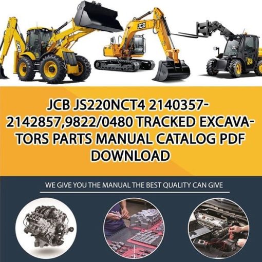 JCB JS220NCT4 2140357-2142857,9822_0480 Tracked Excavators Parts manual catalog PDF Download