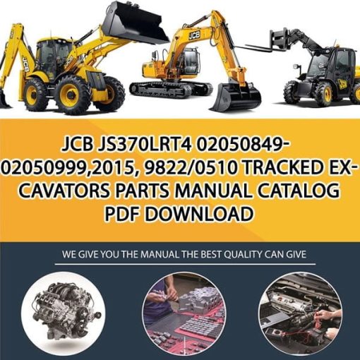 JCB JS370LRT4 02050849-02050999,2015, 9822_0510 Tracked Excavators Parts manual catalog PDF Download