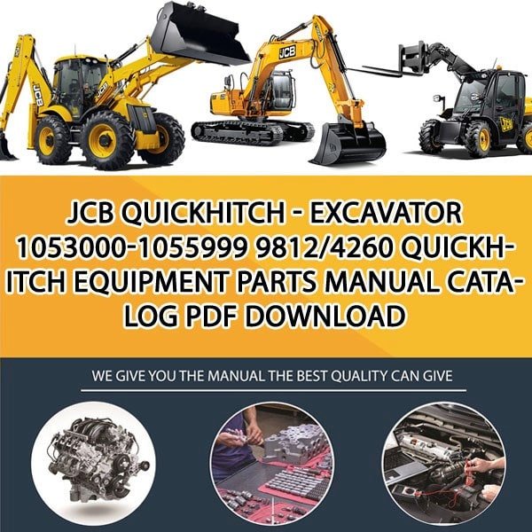 JCB QUICKHITCH - EXCAVATOR 1053000-1055999 9812_4260 Quickhitch Equipment Parts manual catalog PDF Download