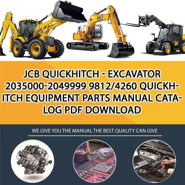 JCB QUICKHITCH - EXCAVATOR 2035000-2049999 9812_4260 Quickhitch Equipment Parts manual catalog PDF Download