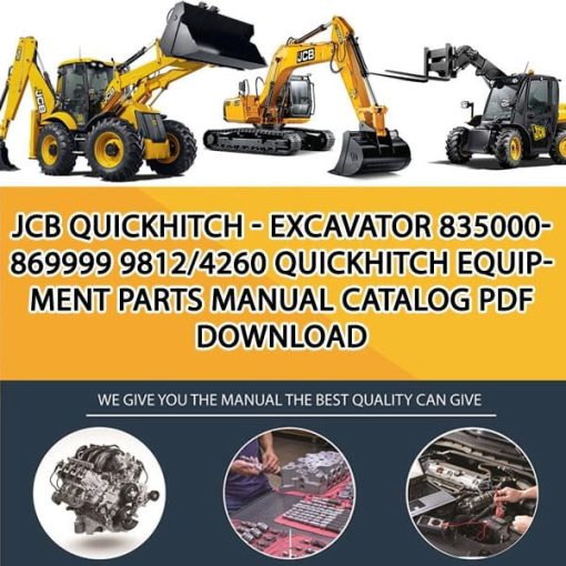 JCB QUICKHITCH - EXCAVATOR 835000- 869999 9812_4260 Quickhitch Equipment Parts manual catalog PDF Download