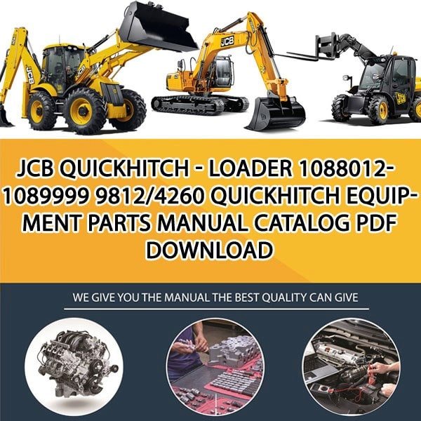 JCB QUICKHITCH - LOADER 1088012-1089999 9812_4260 Quickhitch Equipment Parts manual catalog PDF Download