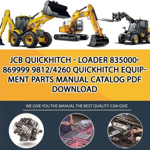 JCB QUICKHITCH - LOADER 835000- 869999 9812_4260 Quickhitch Equipment Parts manual catalog PDF Download