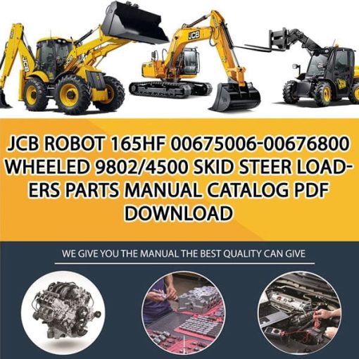 JCB ROBOT 165HF 00675006-00676800 WHEELED 9802_4500 Skid Steer Loaders Parts manual catalog PDF Download