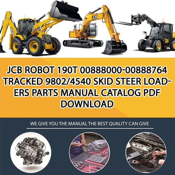 JCB ROBOT 190T 00888000-00888764 TRACKED 9802_4540 Skid Steer Loaders Parts manual catalog PDF Download