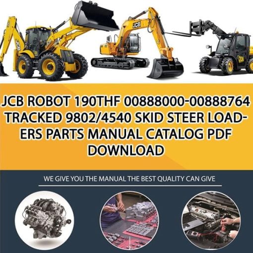 JCB ROBOT 190THF 00888000-00888764 TRACKED 9802_4540 Skid Steer Loaders Parts manual catalog PDF Download