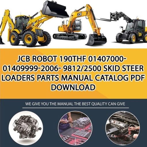 JCB ROBOT 190THF 01407000-01409999-2006- 9812_2500 Skid Steer Loaders Parts manual catalog PDF Download