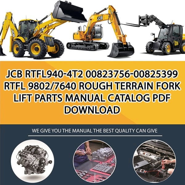 JCB RTFL940-4T2 00823756-00825399 RTFL 9802_7640 Rough Terrain Fork Lift Parts manual catalog PDF Download