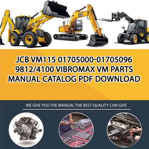JCB VM115 01705000-01705096 9812_4100 Vibromax Vm Parts manual catalog PDF Download