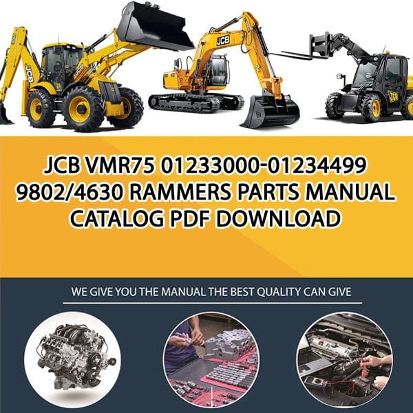 JCB VMR75 01233000-01234499 9802_4630 Rammers Parts manual catalog PDF Download