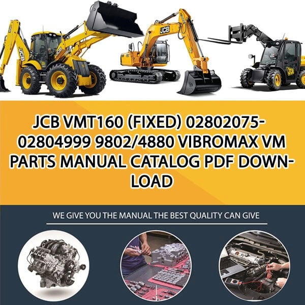JCB VMT160 (FIXED) 02802075-02804999 9802_4880 Vibromax Vm Parts manual catalog PDF Download