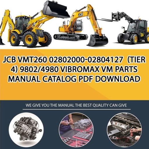 JCB VMT260 02802000-02804127 (Tier 4) 9802_4980 Vibromax Vm Parts manual catalog PDF Download