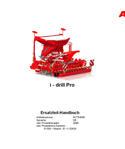 Accord I-Drill_Pro Seed_drill Parts manual catalog PDF Download