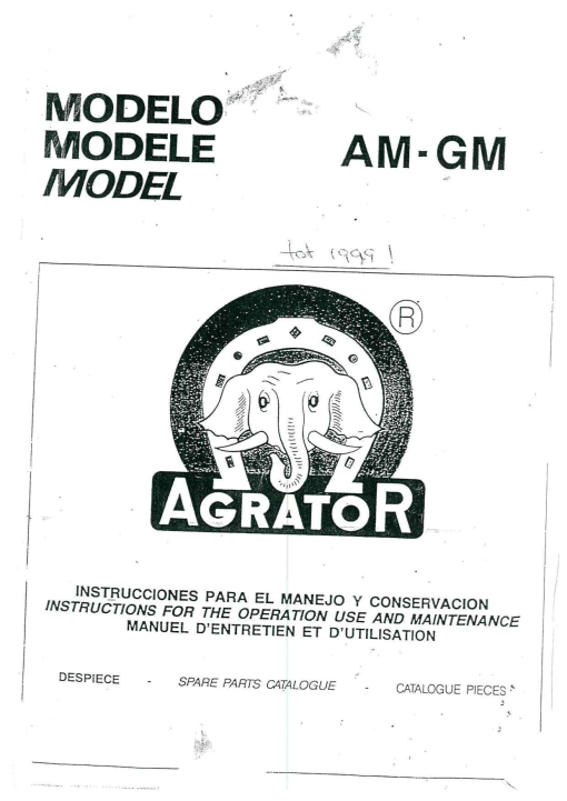 Agrator AM_GM Parts manual catalog PDF Download