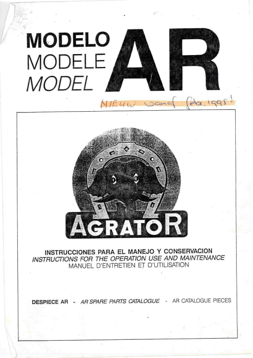 Agrator AR_after_95 Parts manual catalog PDF Download