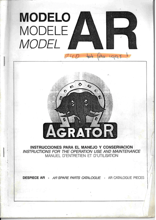 Agrator AR_until_95 Parts manual catalog PDF Download