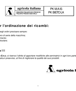 Agricola Italiana PK_Mais Parts manual catalog PDF Download