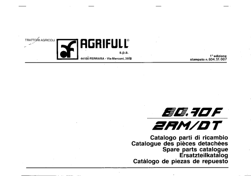 Agrifull 80.70 Parts manual catalog PDF Download